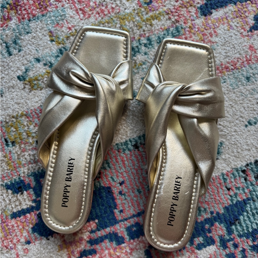 Poppy Barley Metallic Gold Women's Sandals - Picture 3 of 9